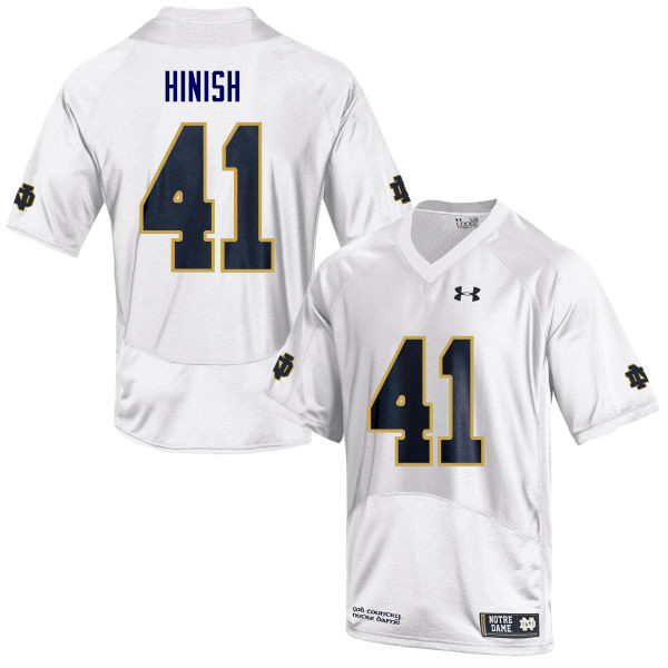 Men's NCAA Notre Dame Fighting Irish #41 Kurt Hinish Stitched College Under Armour Authentic White Football Jersey UT10T75JR